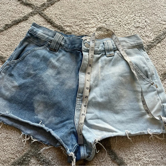 PacSun high rise denim jean shorts Bleach Half and Half mixed 30 - Picture 3 of 9